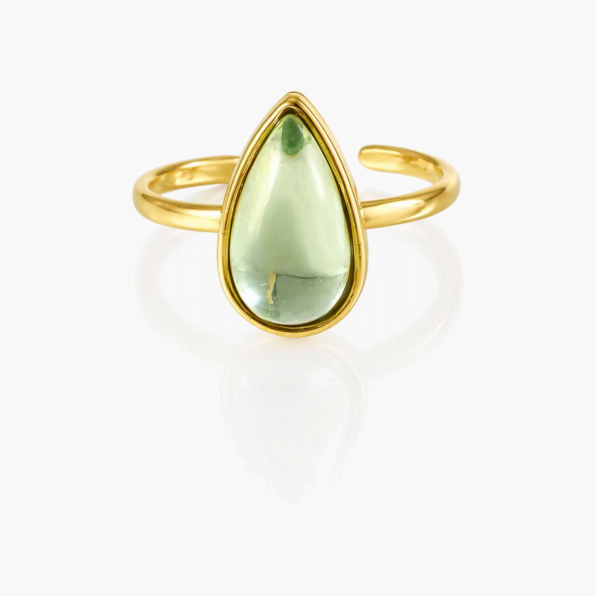 Dainty Teardrop Stone Open Ring