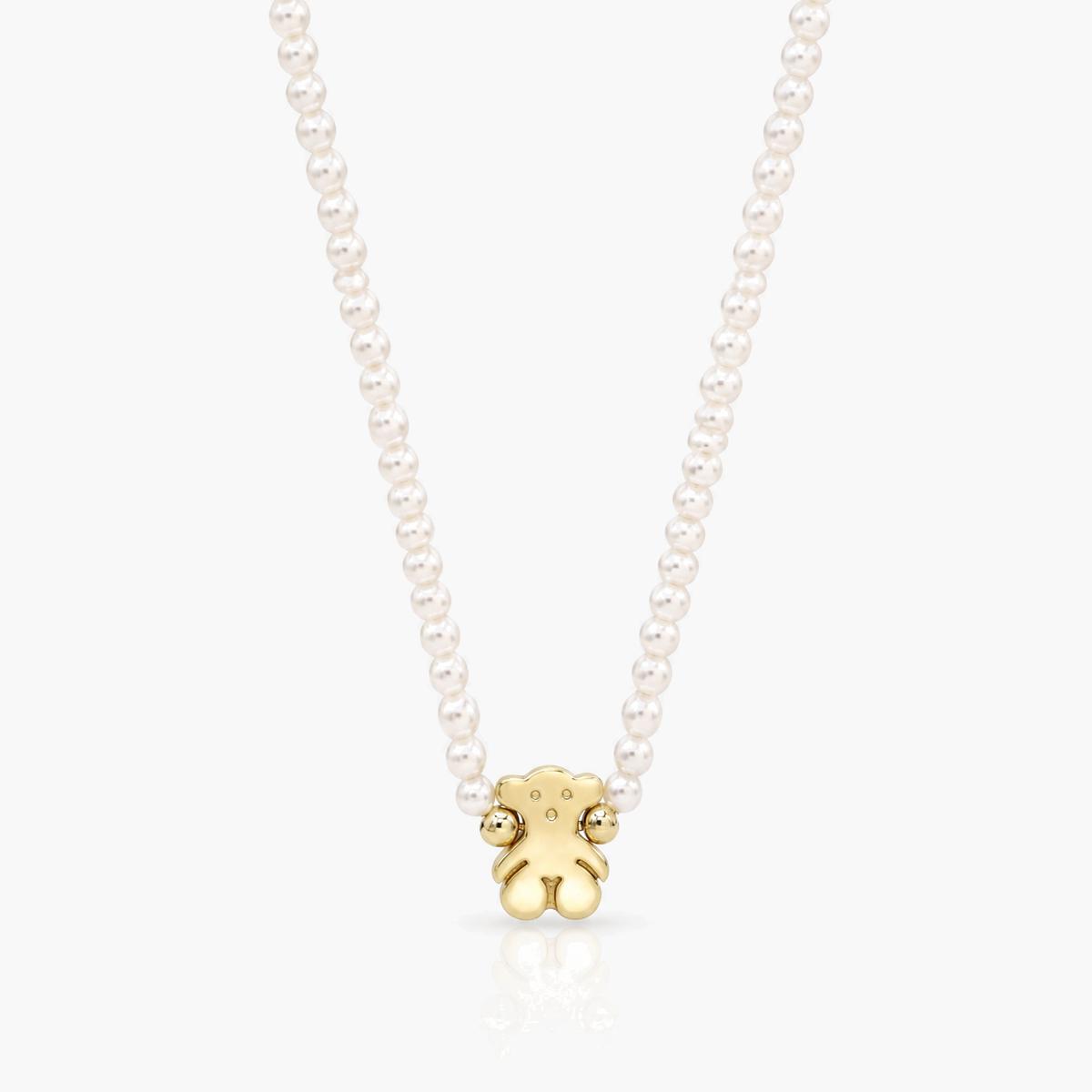 Cute Bear Pearl Necklace
