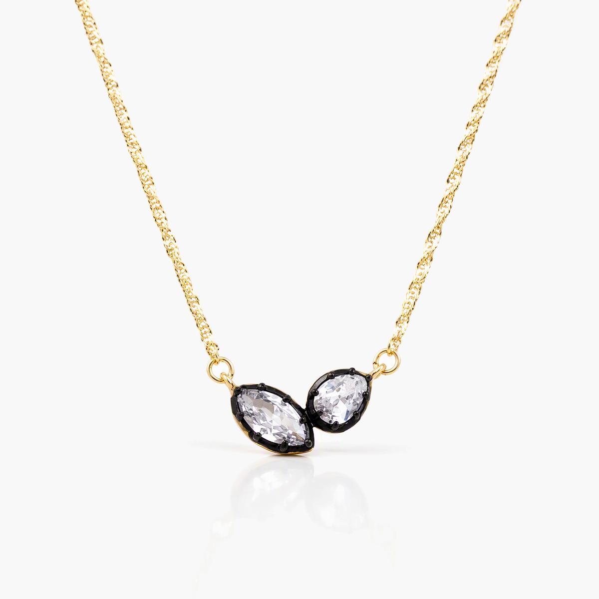 Teardrop & Disc Pendant Necklace