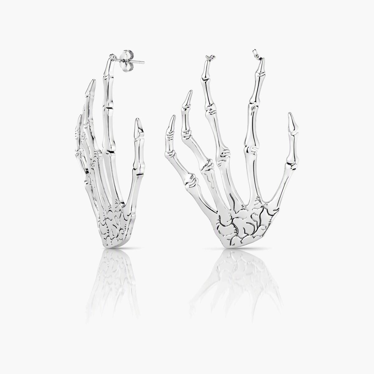 Trendy Skeleton Hand Drop Earrings