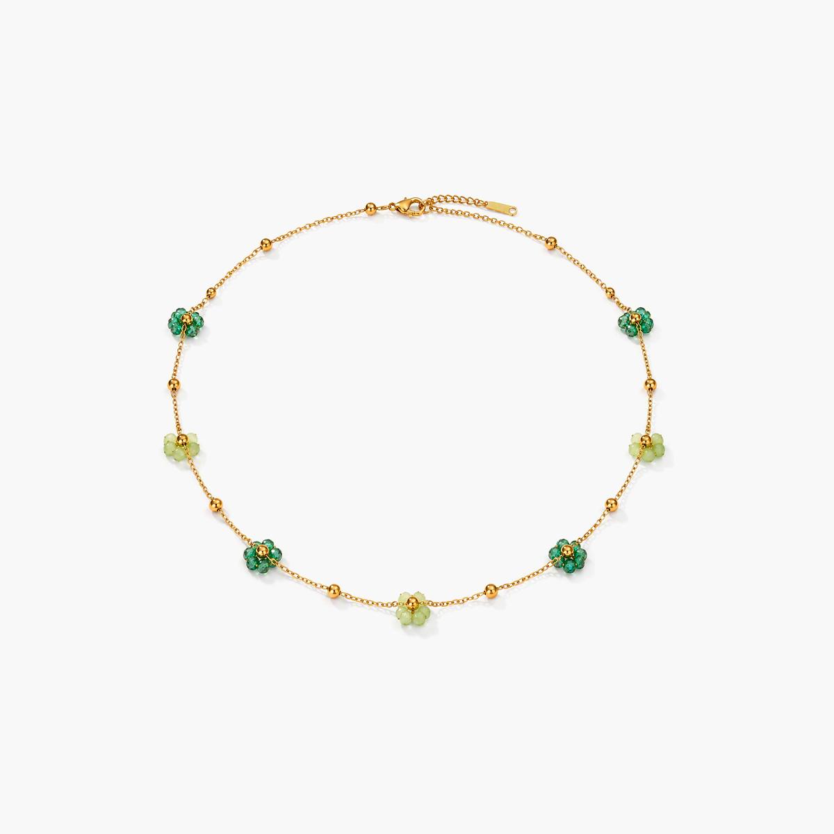 Dainty Flower Bead Chain Necklace