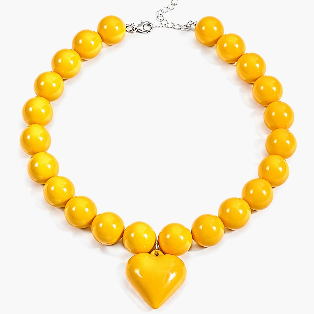 Chunky Beaded Heart Necklace