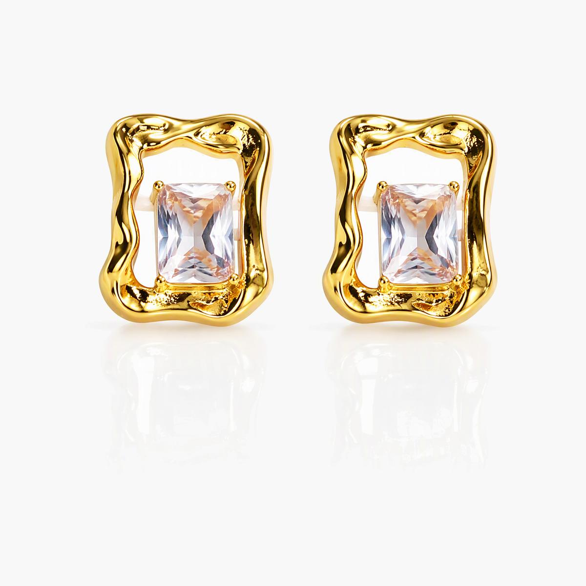 Irregular Frame Stud Earrings