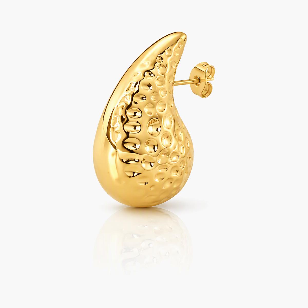 Textured Teardrop Stud Earrings