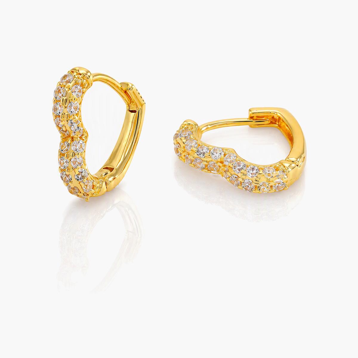 Dainty Paved Huggie Earrings