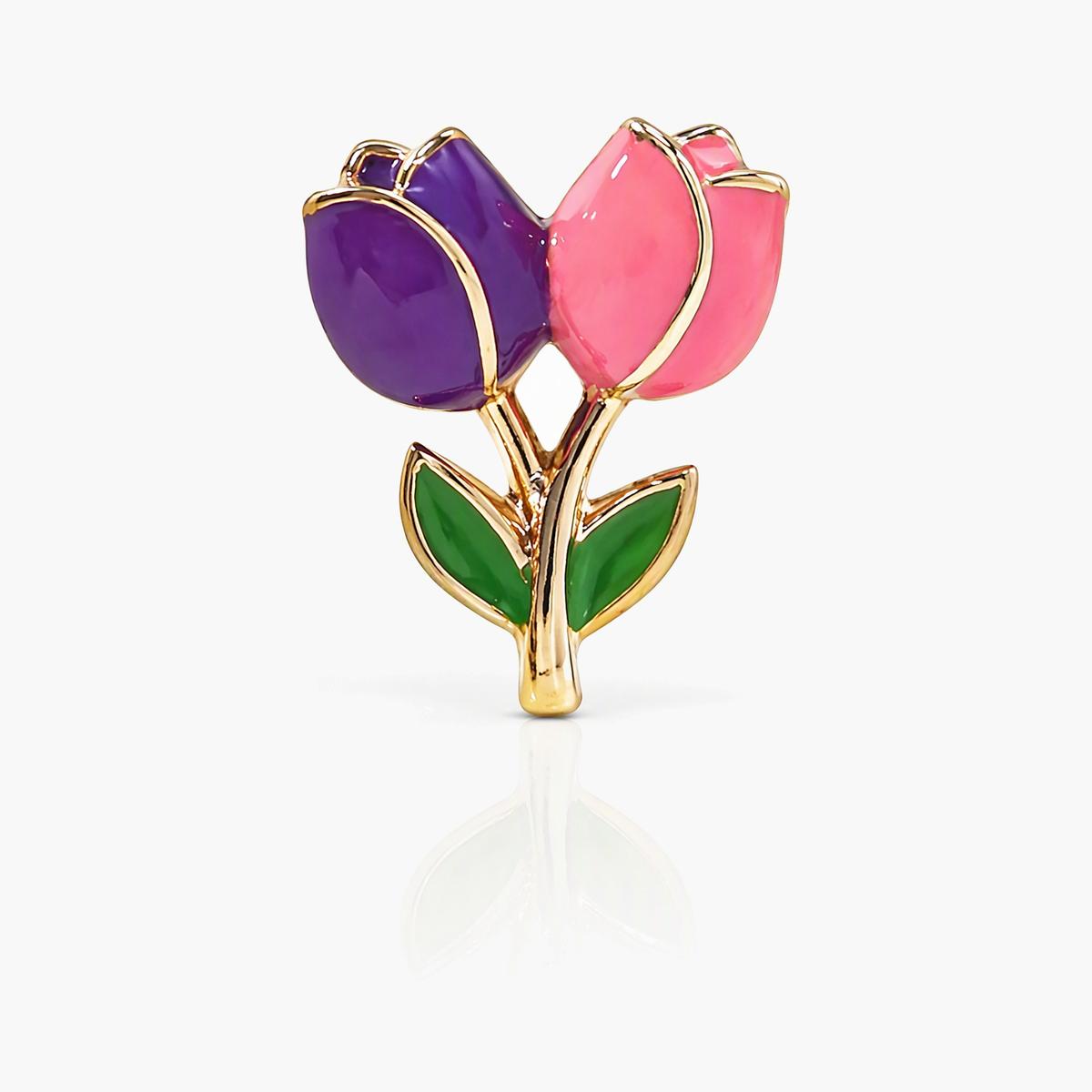 Cute Double Tulip Stud Earrings