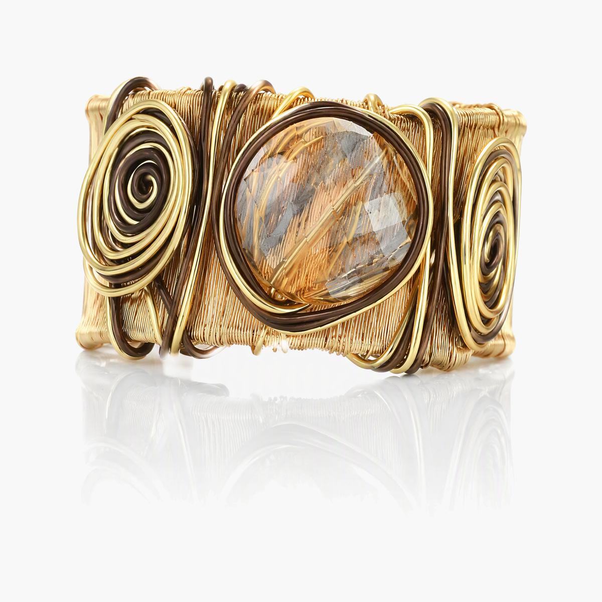 Boho Spiral Wire Wrap Cuff Bracelet