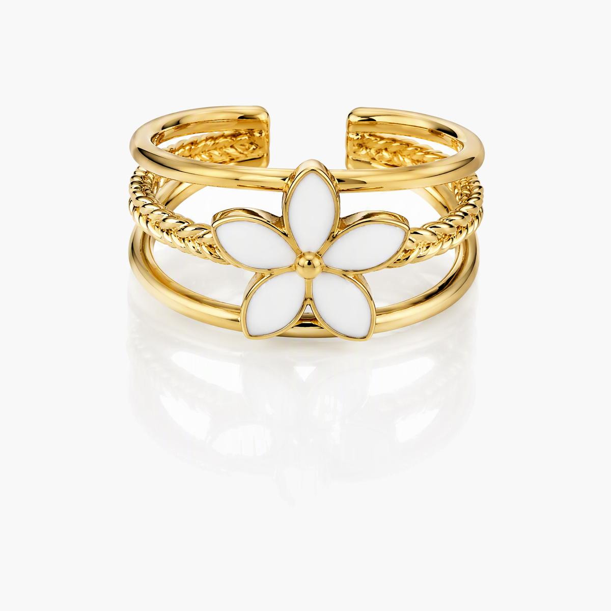 Dainty Flower Open Cuff Ring