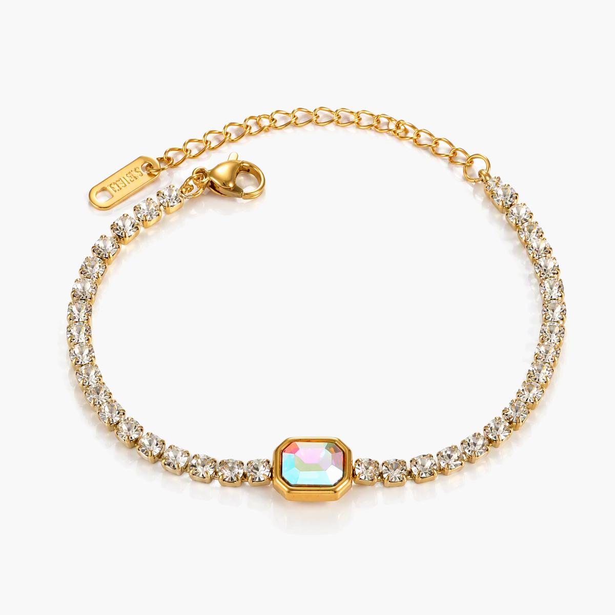 Trendy Rectangle Stone Tennis Bracelet