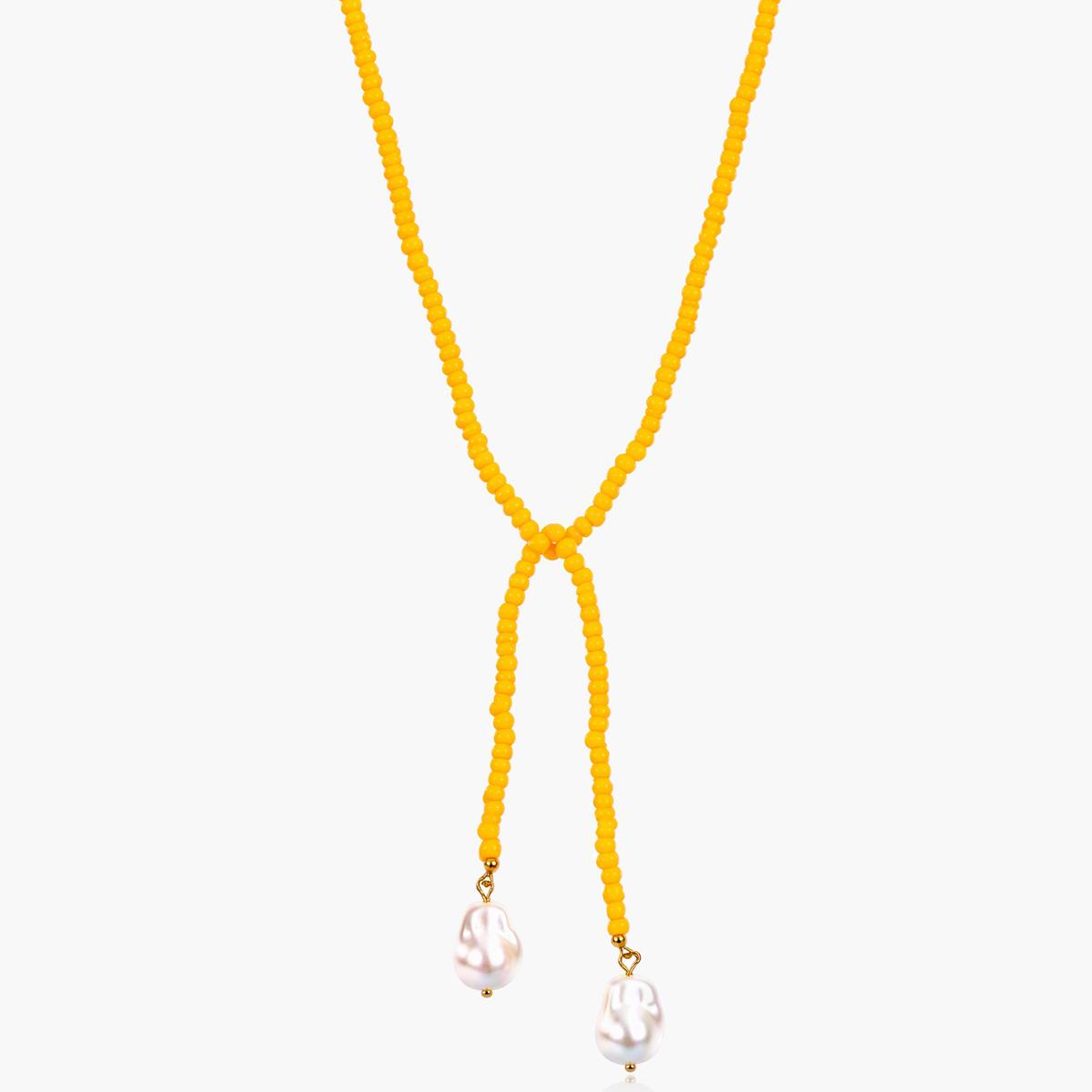 Dainty Beaded Lariat Necklace