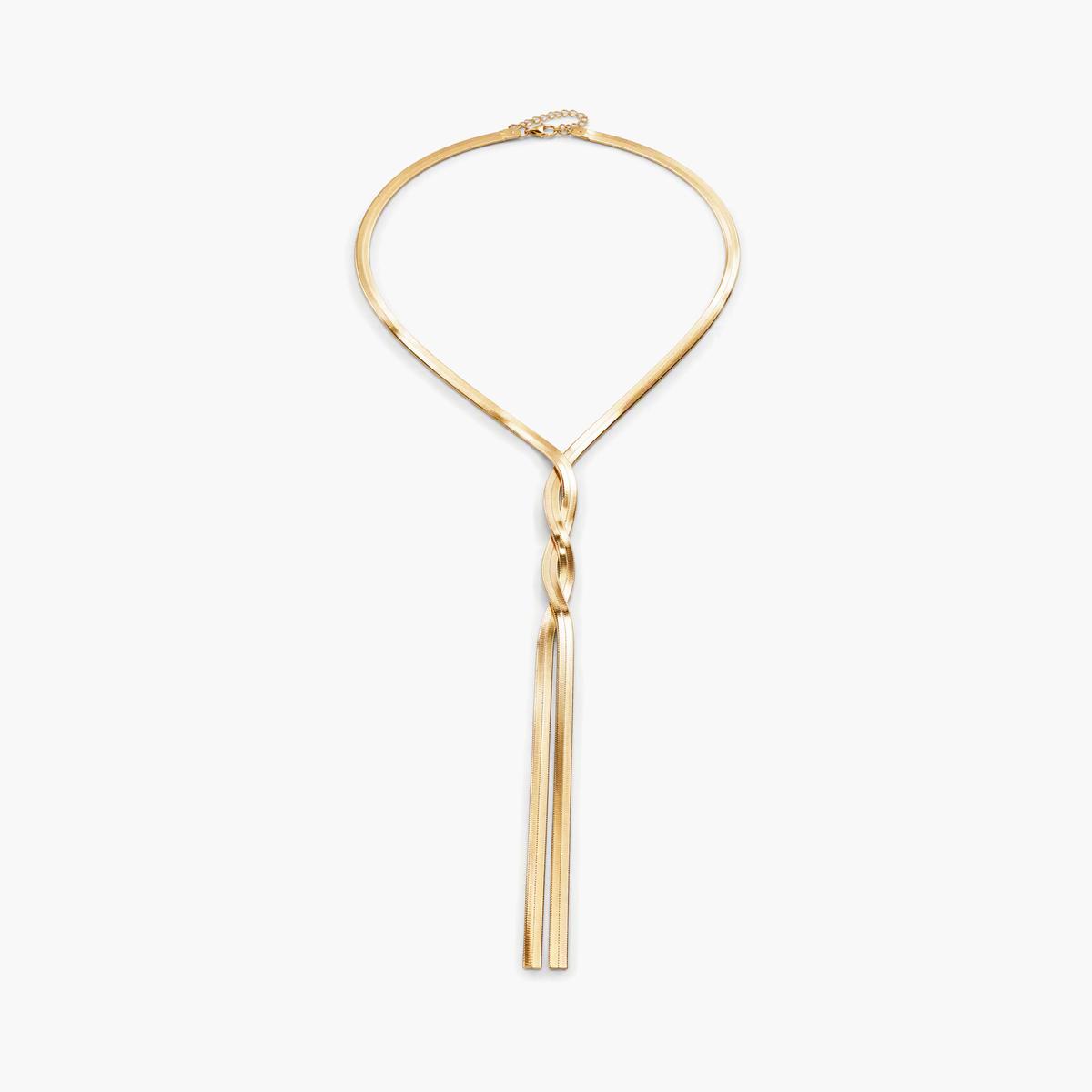 Minimalist Snake Chain Tassel Necklace