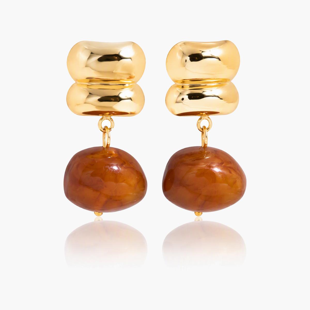 Chunky Double Layer Drop Earrings