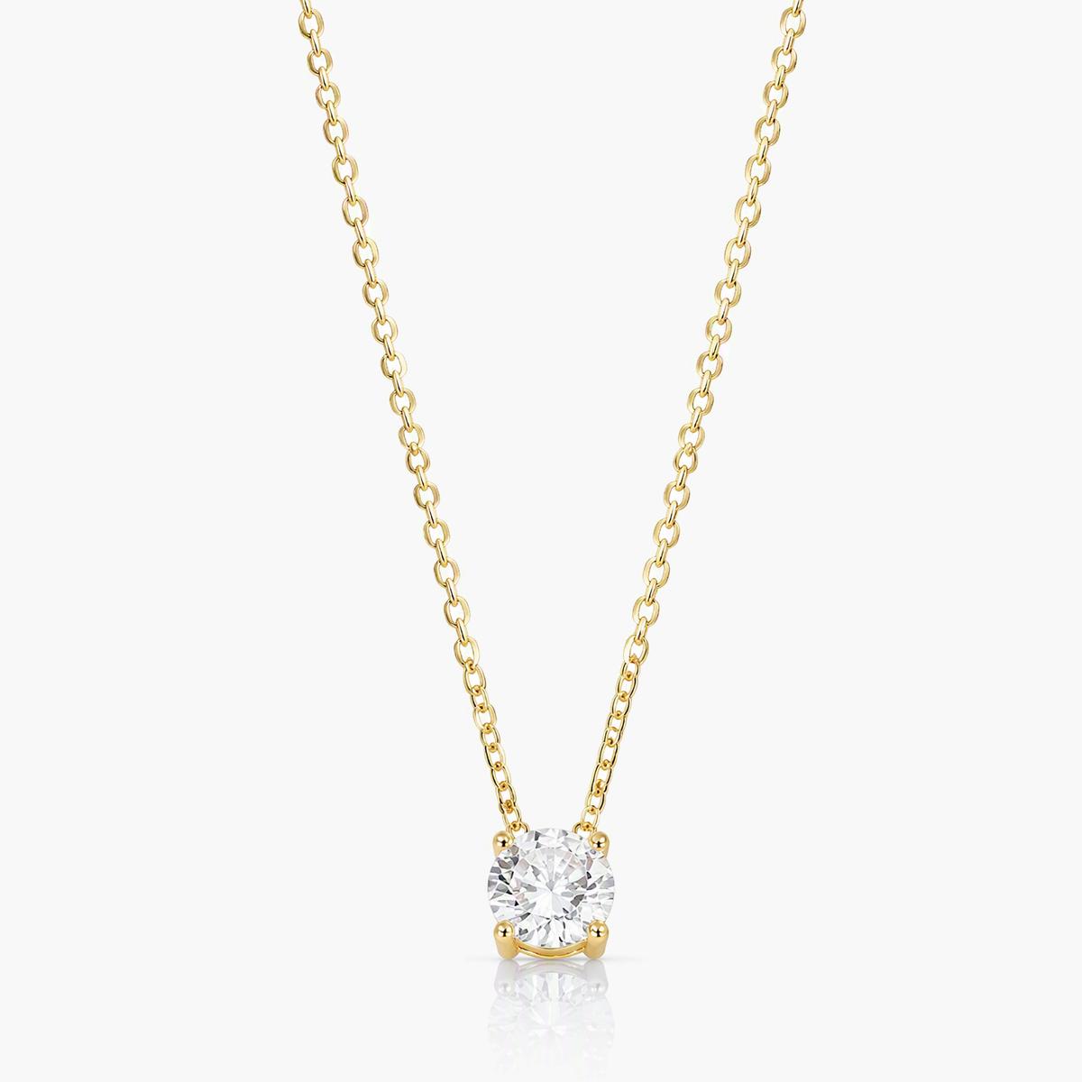Minimalist Single Stone Pendant Necklace