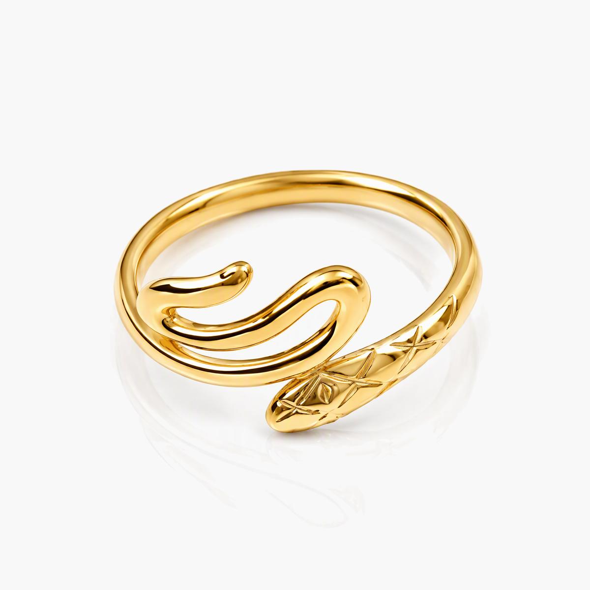 Boho Snake Leaf Star Ring