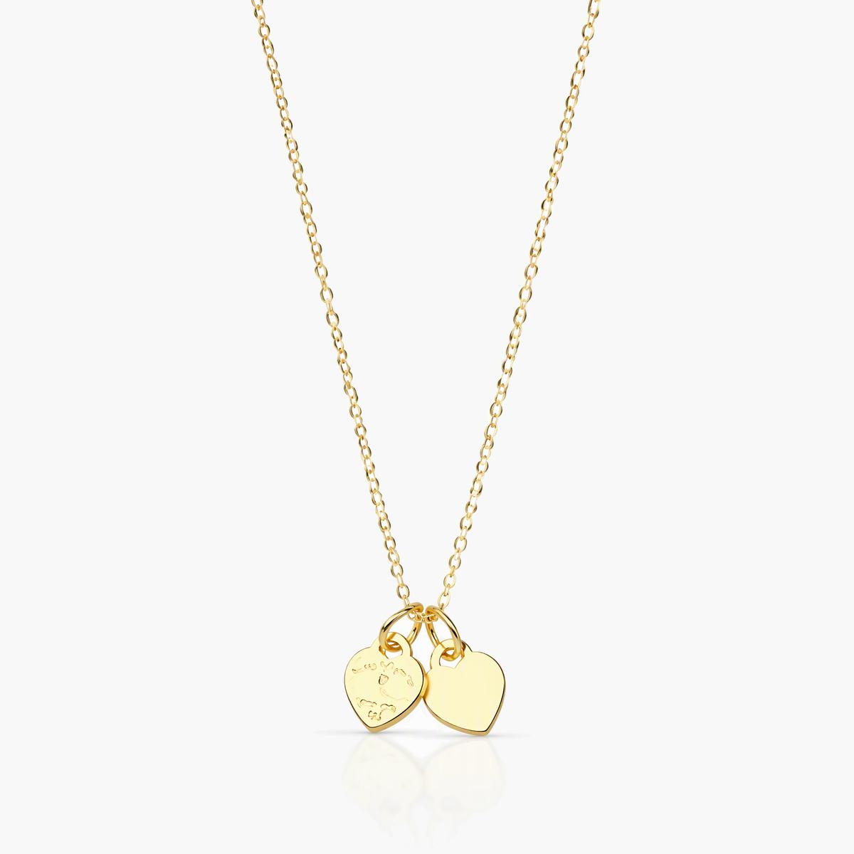 Dainty Double Heart Charm Necklace
