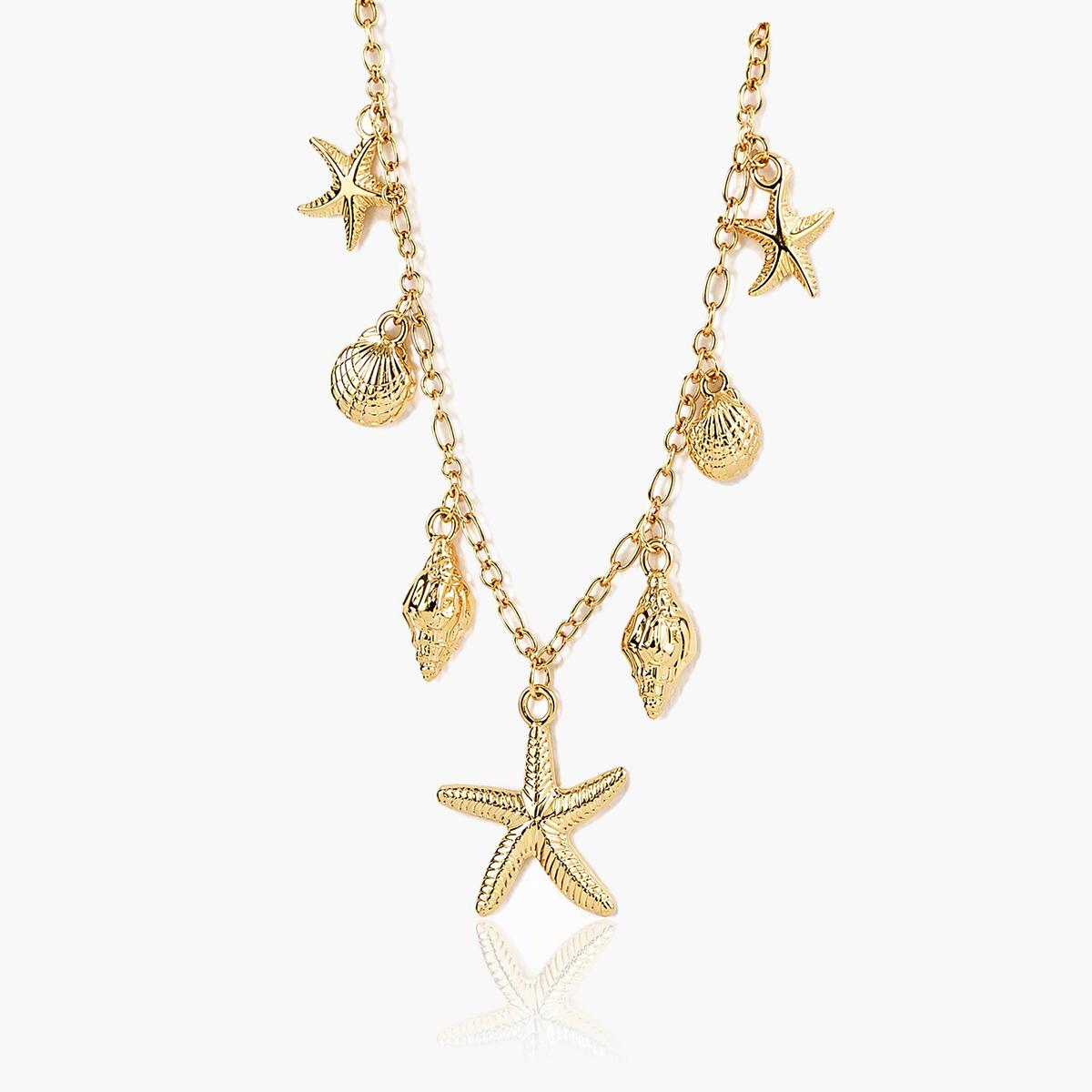 Boho Starfish And Shell Charm Bracelet