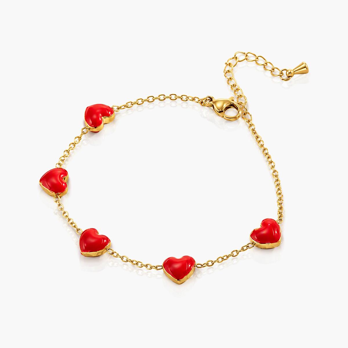 Cute Butterfly Heart Charm Bracelet