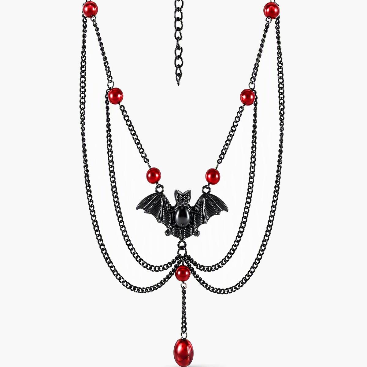 Gothic Bat Layered Necklace