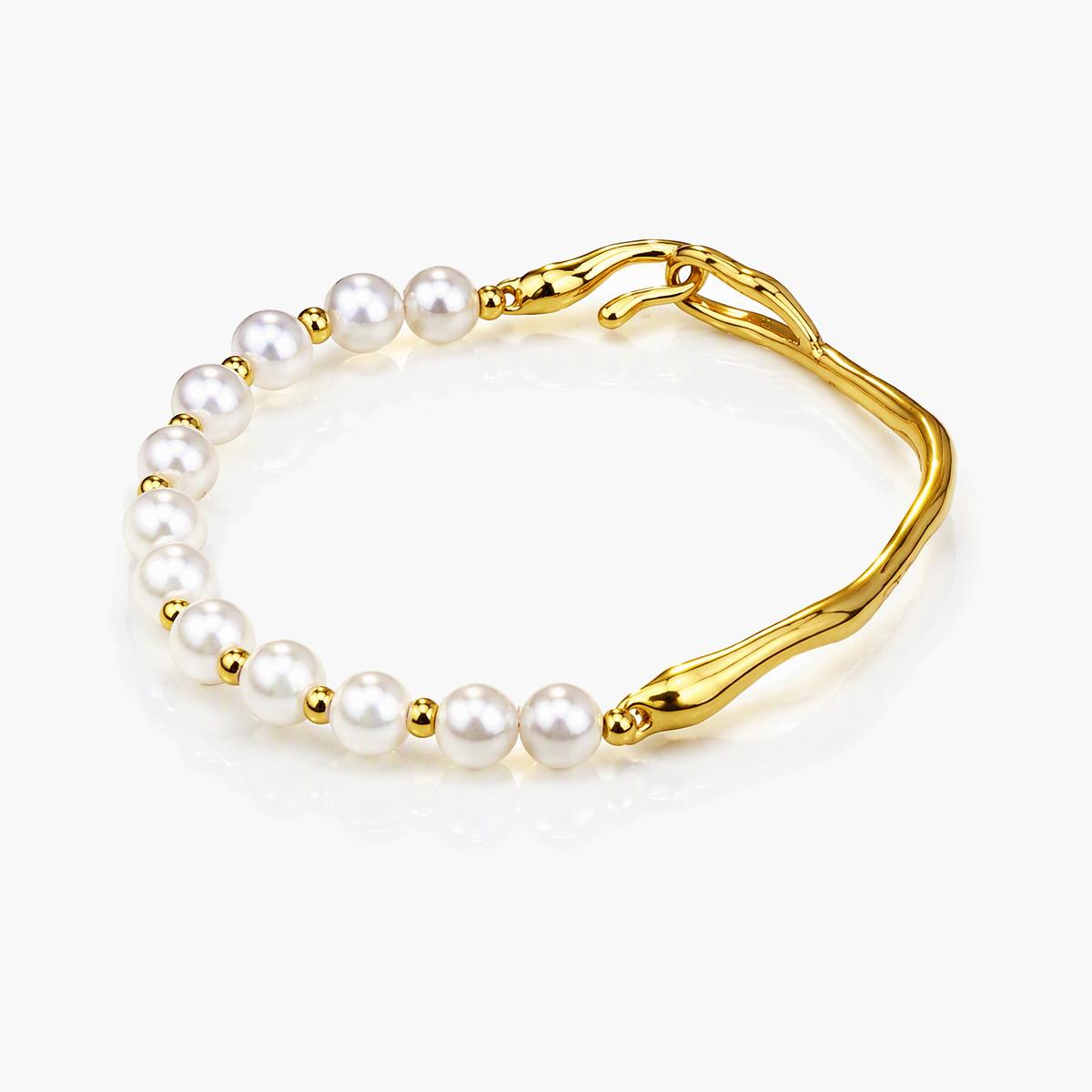 Dainty Pearl Branch Cuff Bracelet