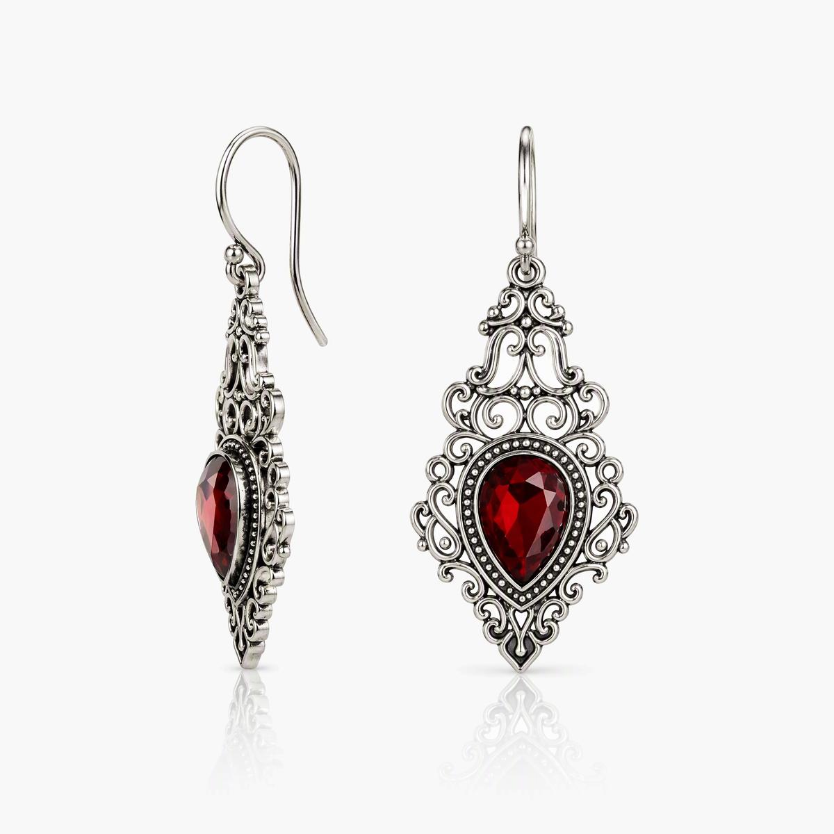 Vintage Heart Drop Earrings