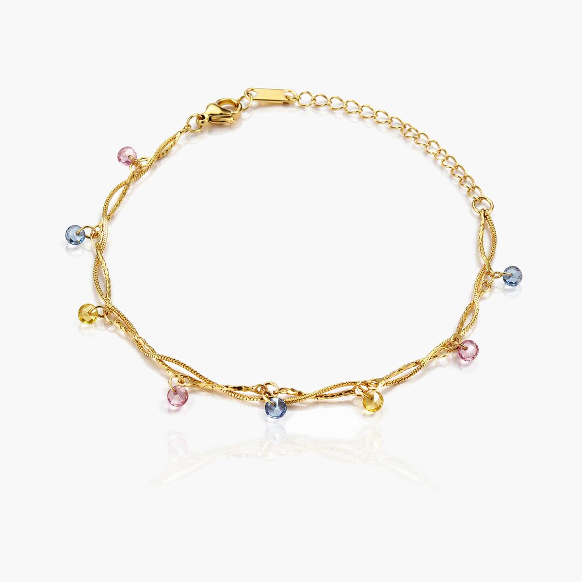 Dainty Multi-Stone Chain Bracelet