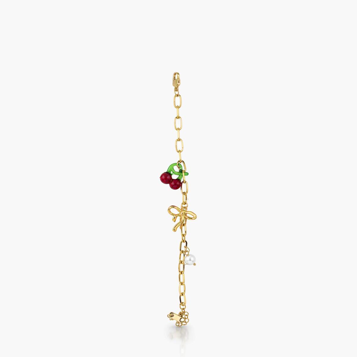 Cherry Bow Charm Bracelet
