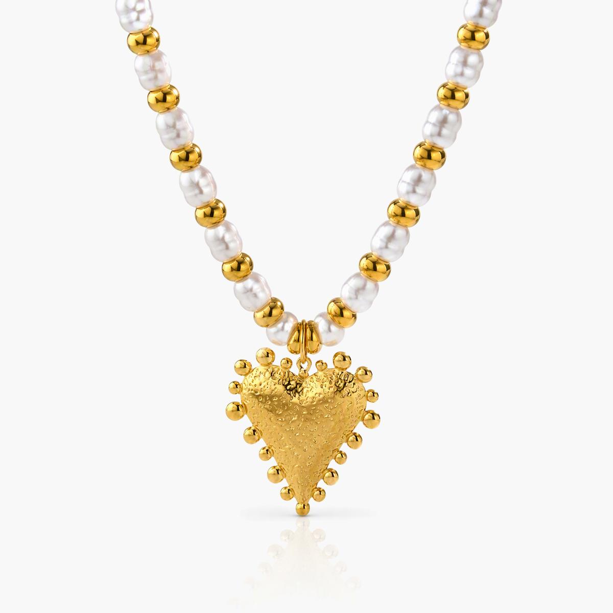 Pearl Heart Pendant Necklace