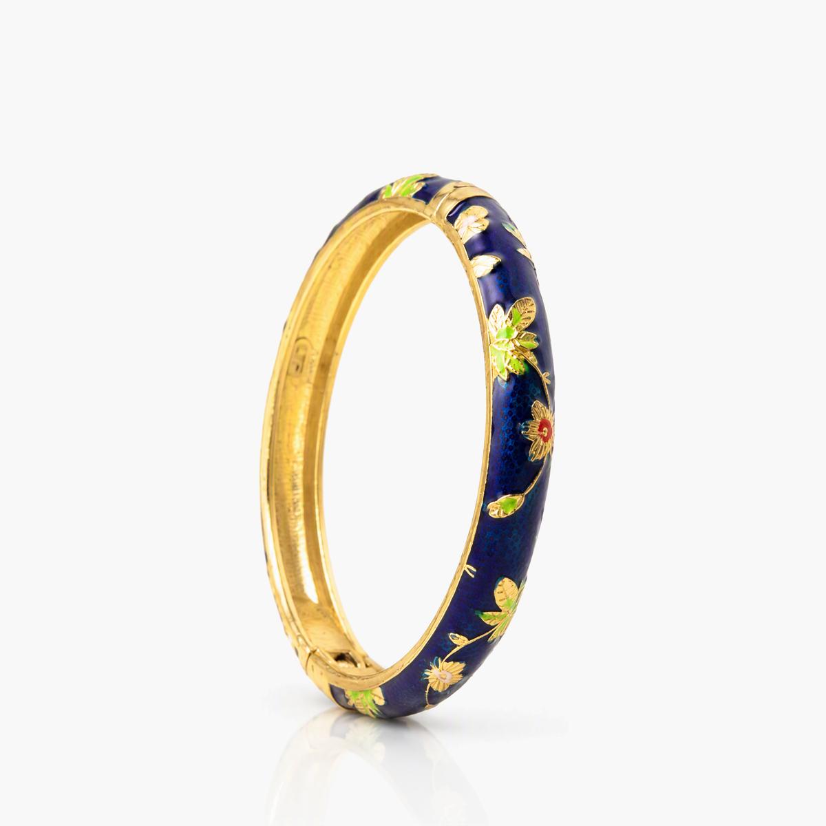 Vintage Floral Enamel Bangle