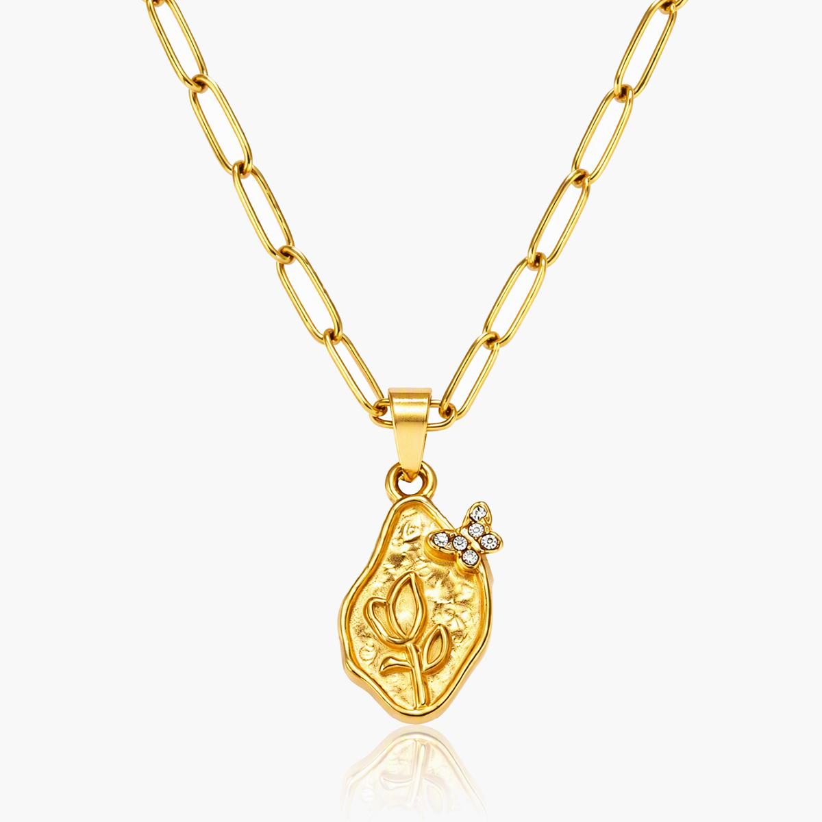 Floral Motif Pendant Necklace