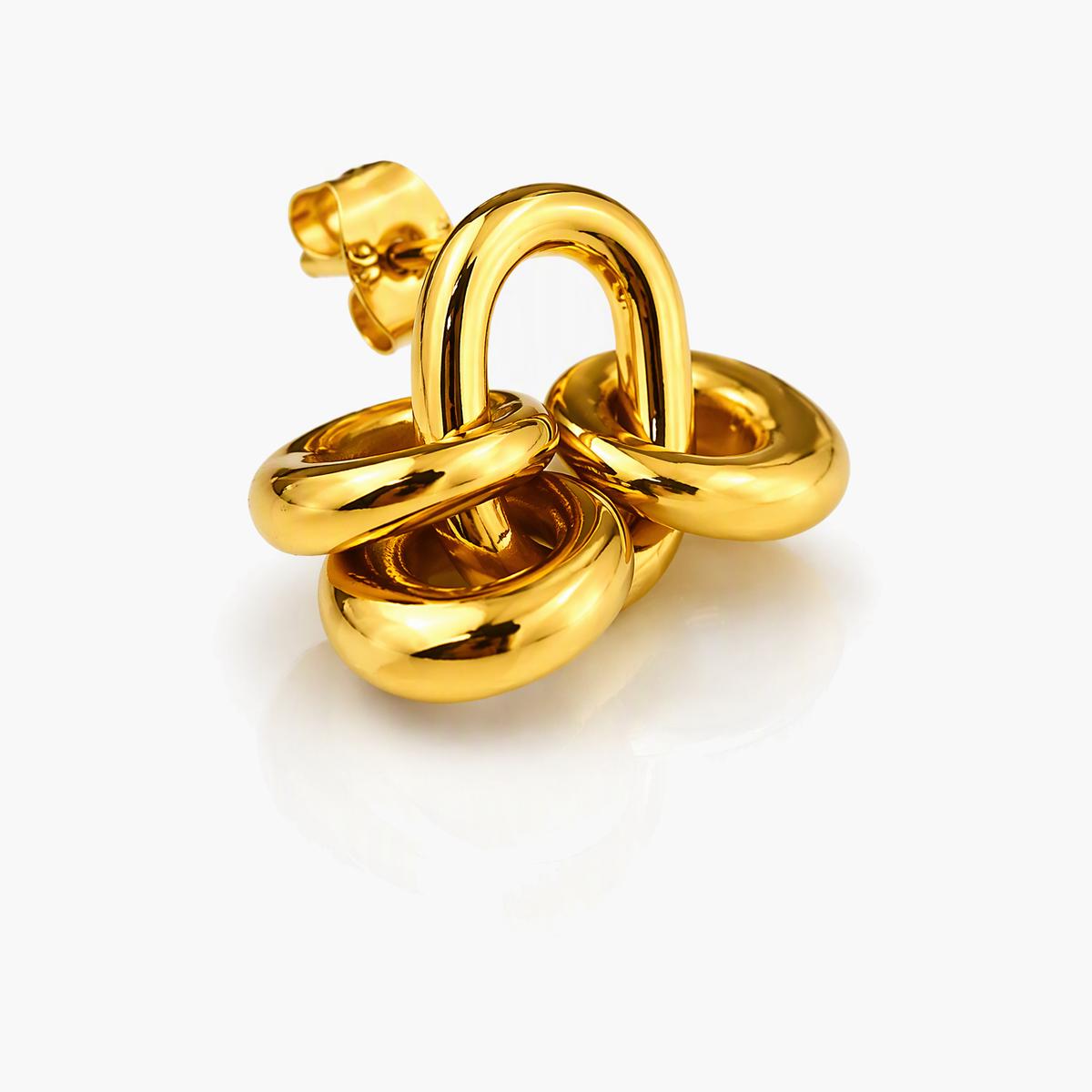 Trendy Interlocking Rings Stud Earrings