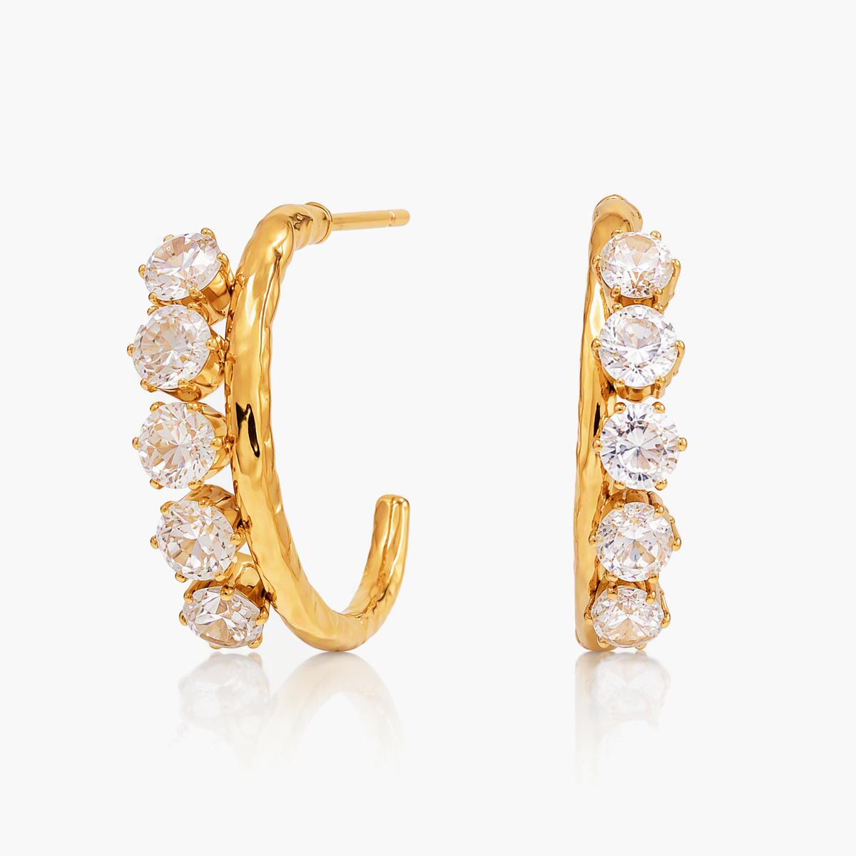 Five-Stone Huggie Earrings