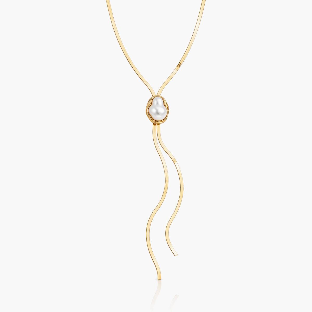 Elegant Cloud Pearl Lariat Necklace