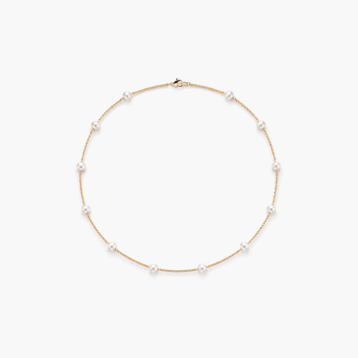 Dainty Station Pearl Necklace