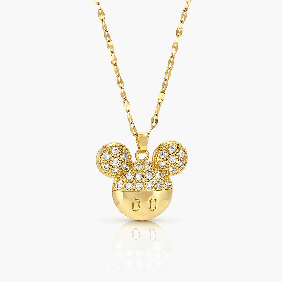 Cute Mouse Head Pendant Necklace
