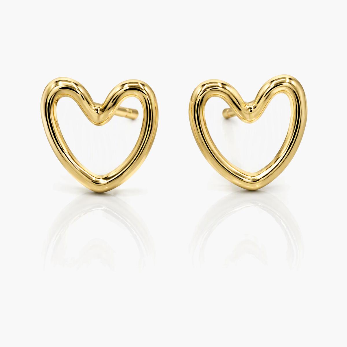 Minimalist Open Heart Stud Earrings