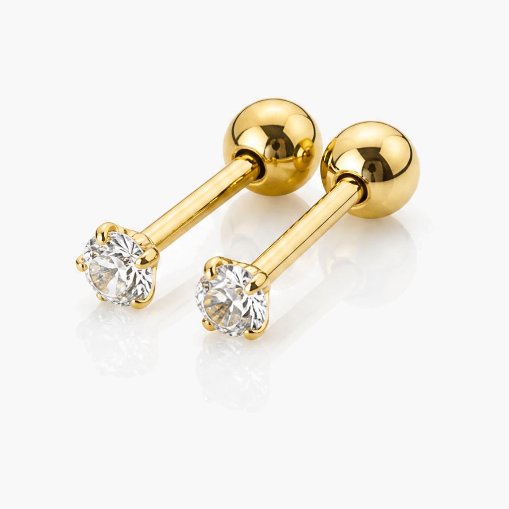 Dainty Single Stone Stud Earrings