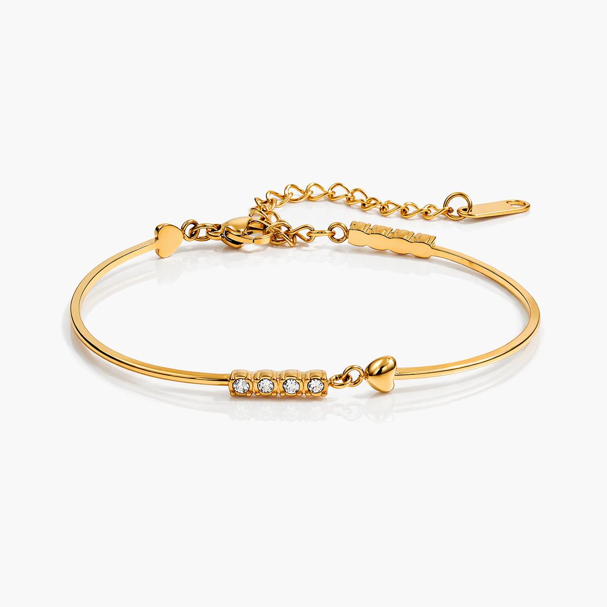 Dainty Heart Charm Bangle