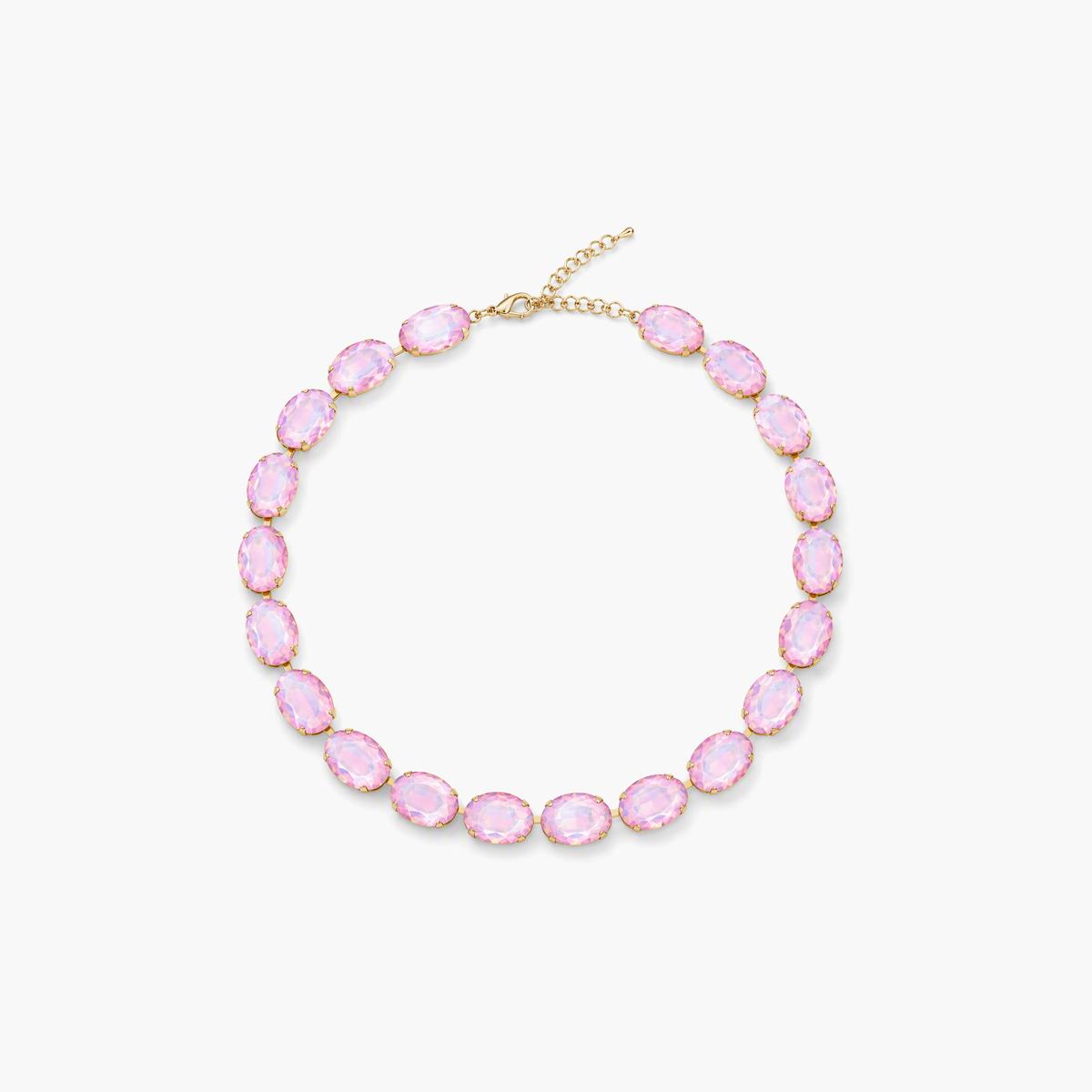 Trendy Multi-Row Oval Stone Necklace
