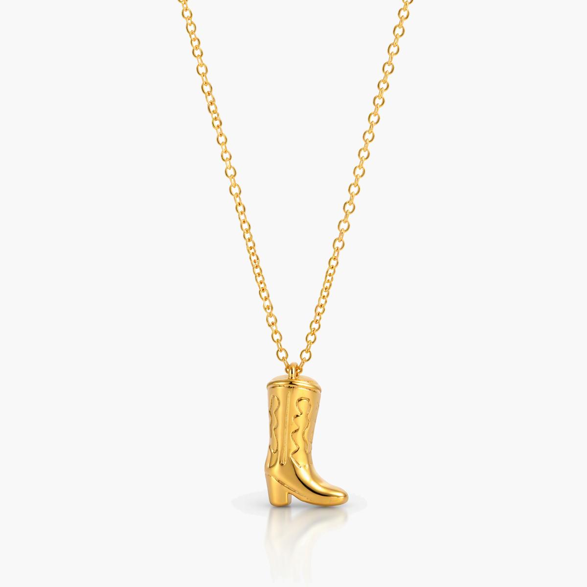Cute Cowboy Boot Pendant Necklace