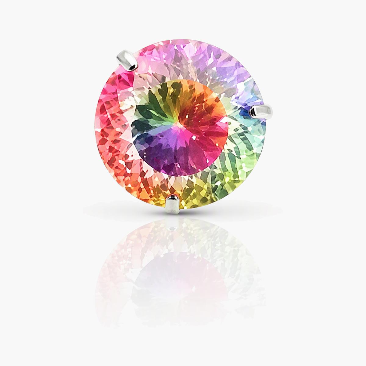 Trendy Round Stone Stud Earrings