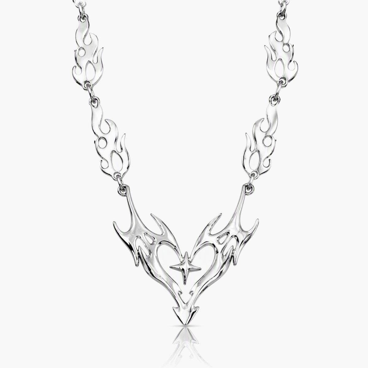 Trendy Flame Chain Heart Necklace