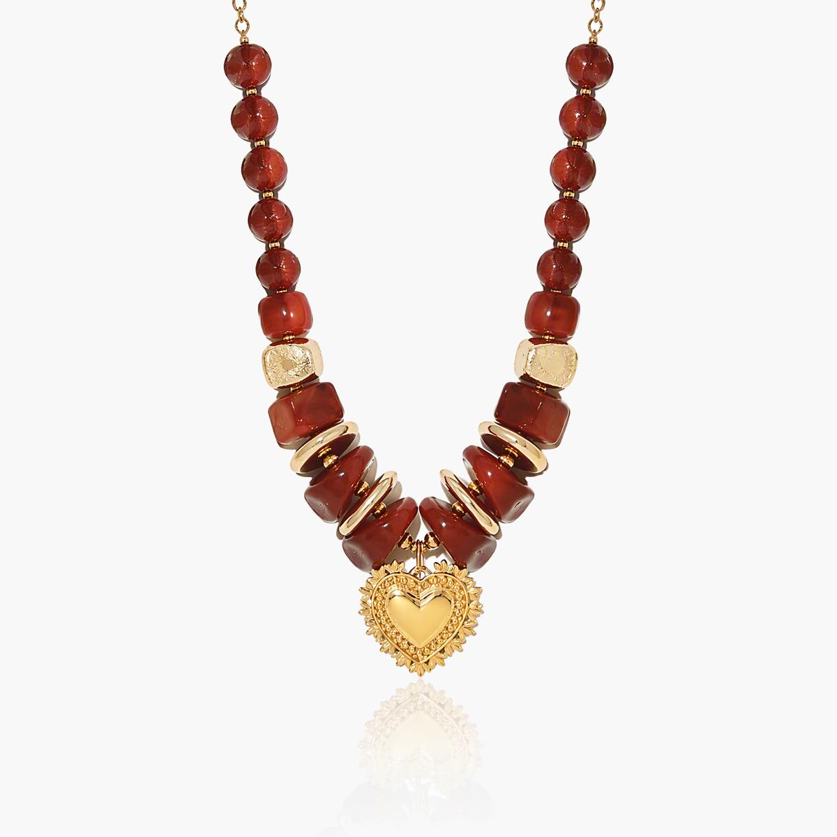 Chunky Heart Charm Necklace