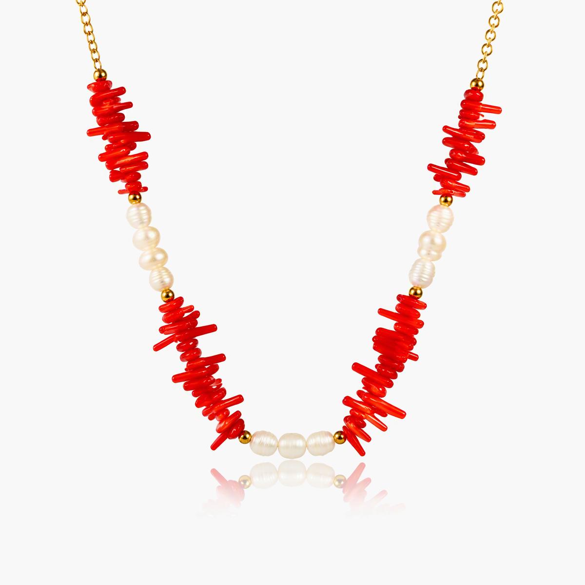 Boho Sun Charm Pearl Necklace