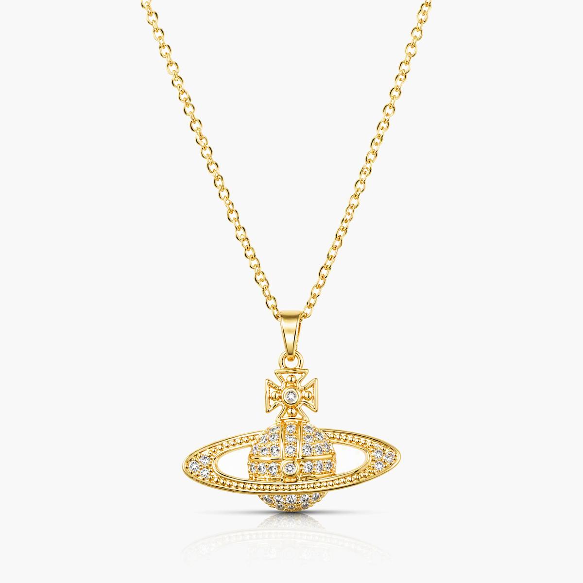 Trendy Planet Cross Pendant Necklace