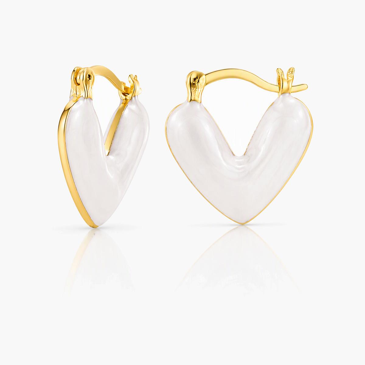 Dainty Flower Heart Hoop Earrings
