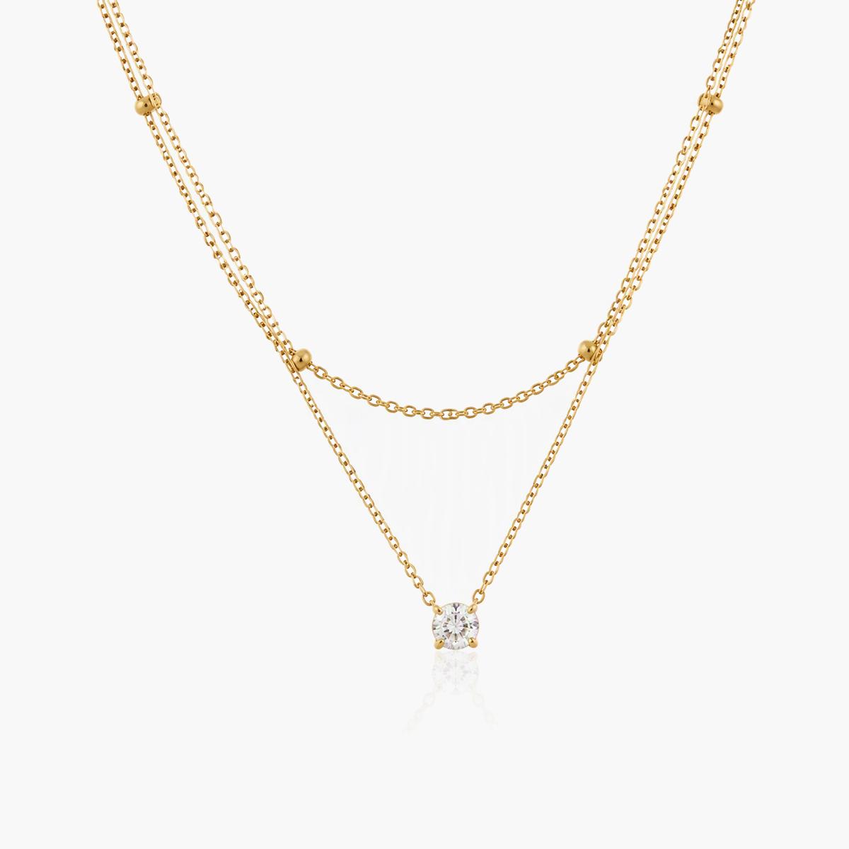 Dainty Single Stone Layered Necklace