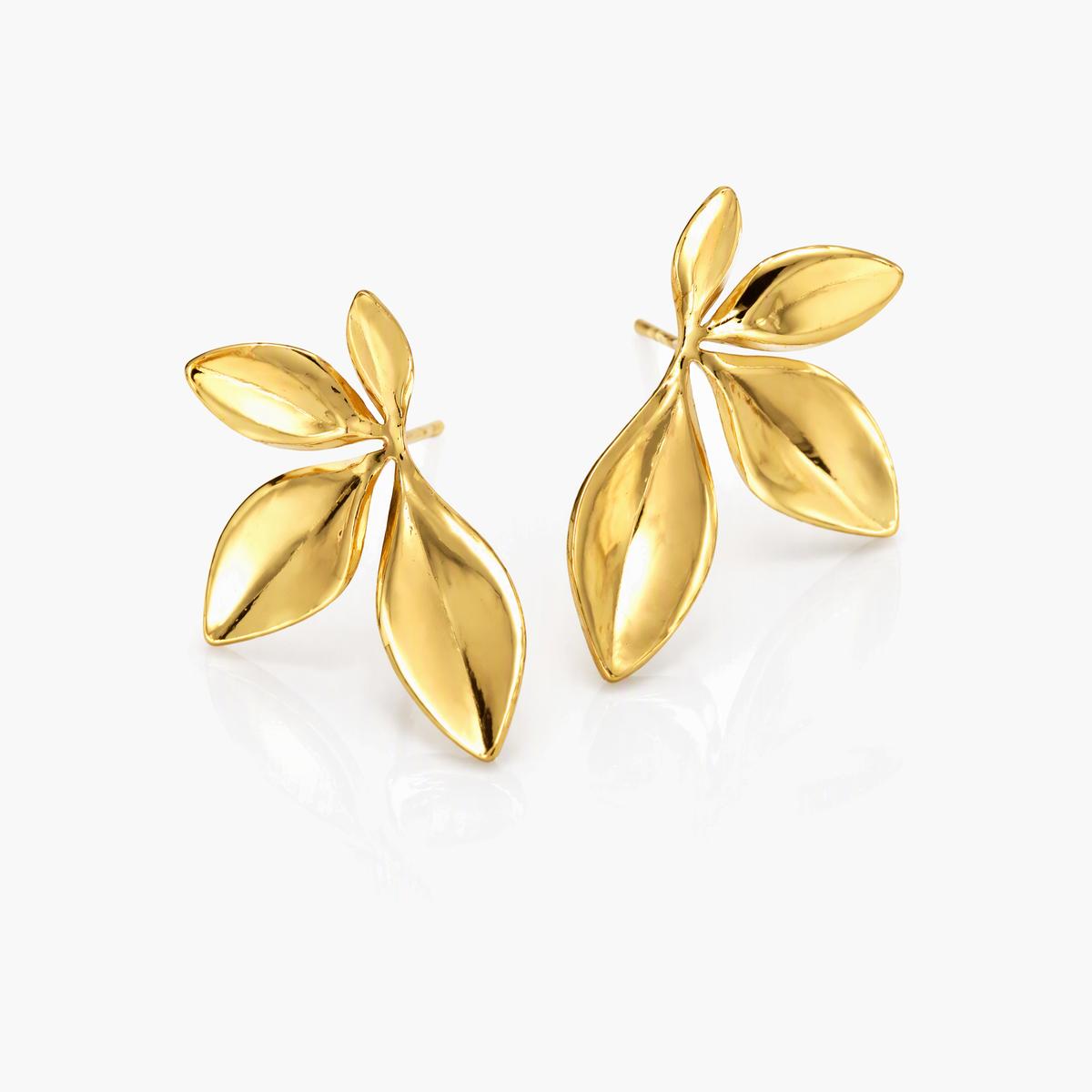Leaf Branch Stud Earrings
