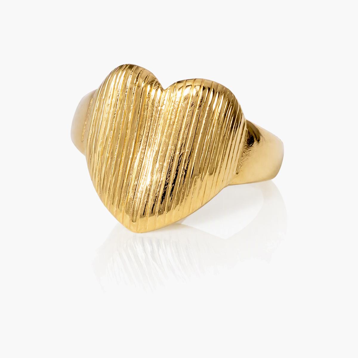 Textured Heart Ring