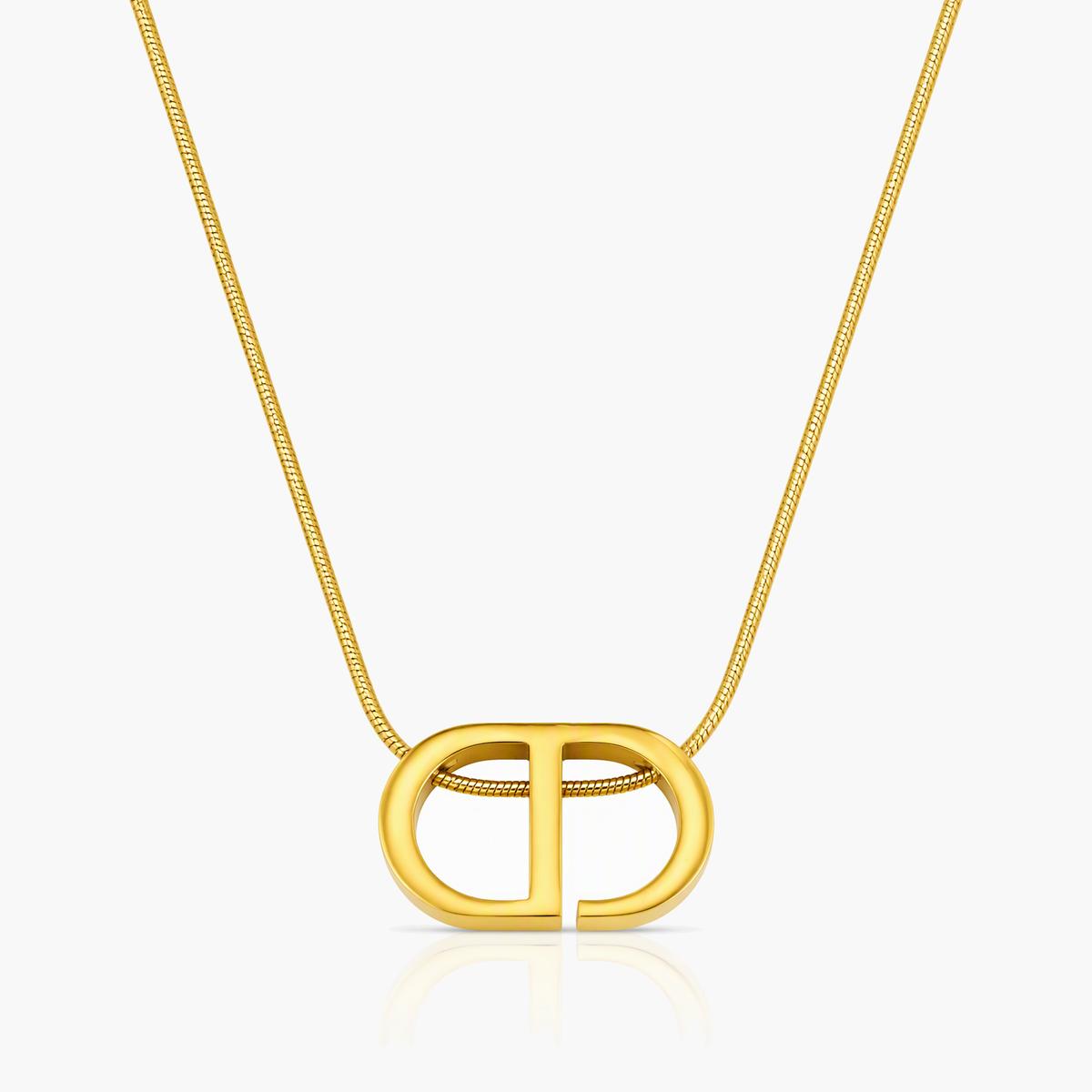 Minimalist Interlocking Oval Necklace