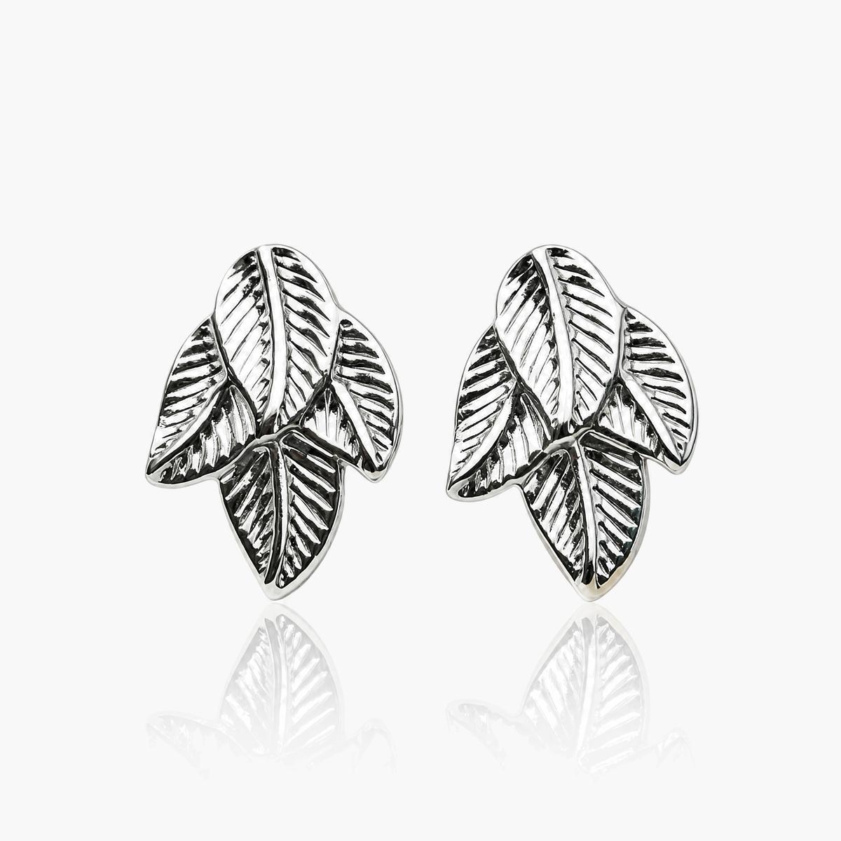 Textured Floral Stud Earrings